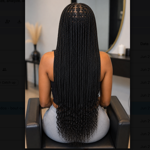 Small box braids - Bas du dos - bout curly